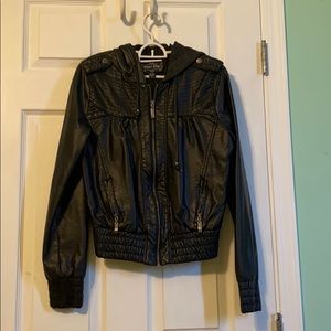 Black leather jacket